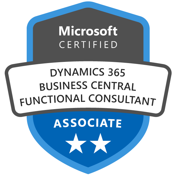 Microsoft Certified Dynamics 365 Business Central Functional Consultant Associate